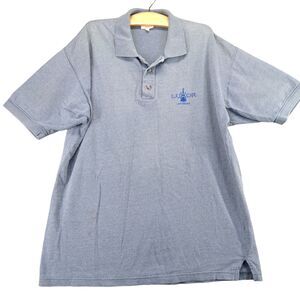 Pyramid Creations Luxor Las Vegas Embroidered Polo Shirt Mens XL Blue Side Slit